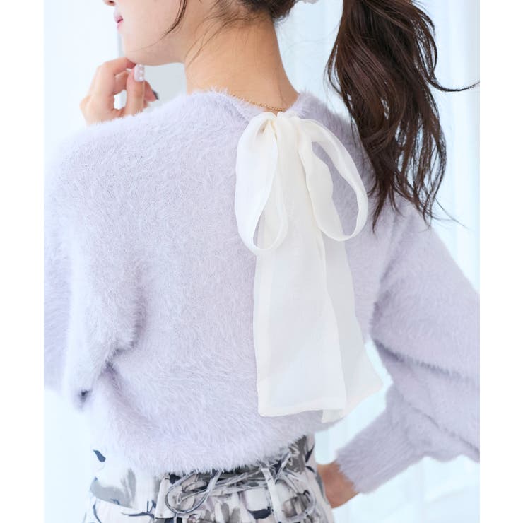 ラベンダー | ◎バックリボンシャギーニット | MAJESTIC LEGON 