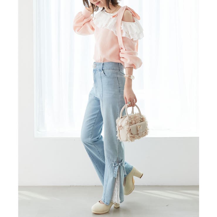 フリルワンショル肩リボンニット | MAJESTIC LEGON  | 詳細画像10 