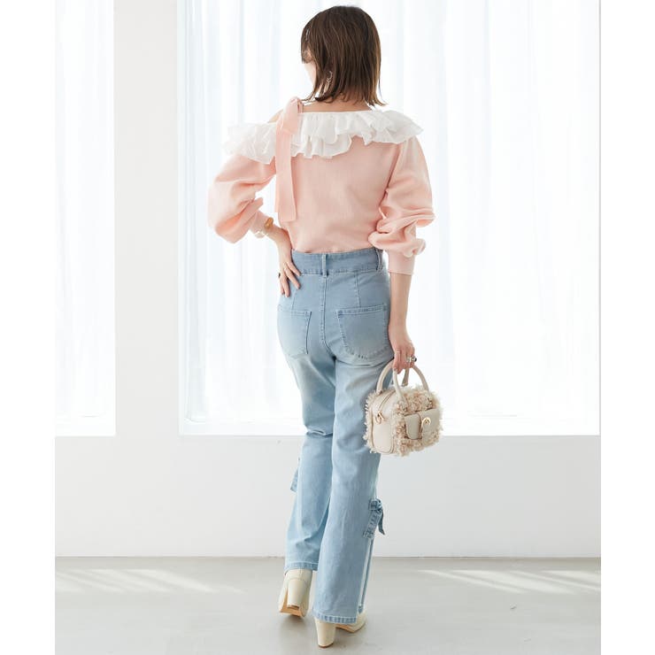 フリルワンショル肩リボンニット | MAJESTIC LEGON  | 詳細画像11 