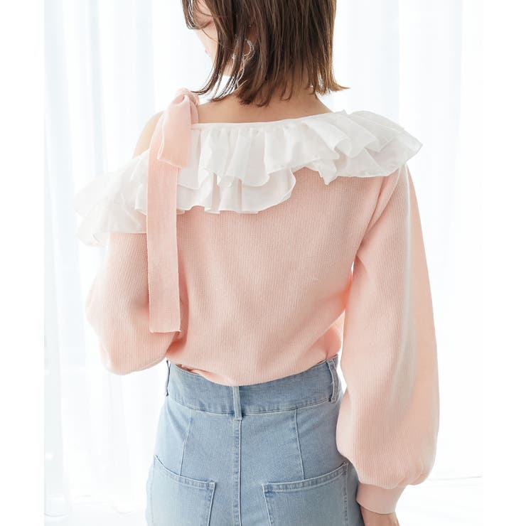 フリルワンショル肩リボンニット | MAJESTIC LEGON  | 詳細画像14 