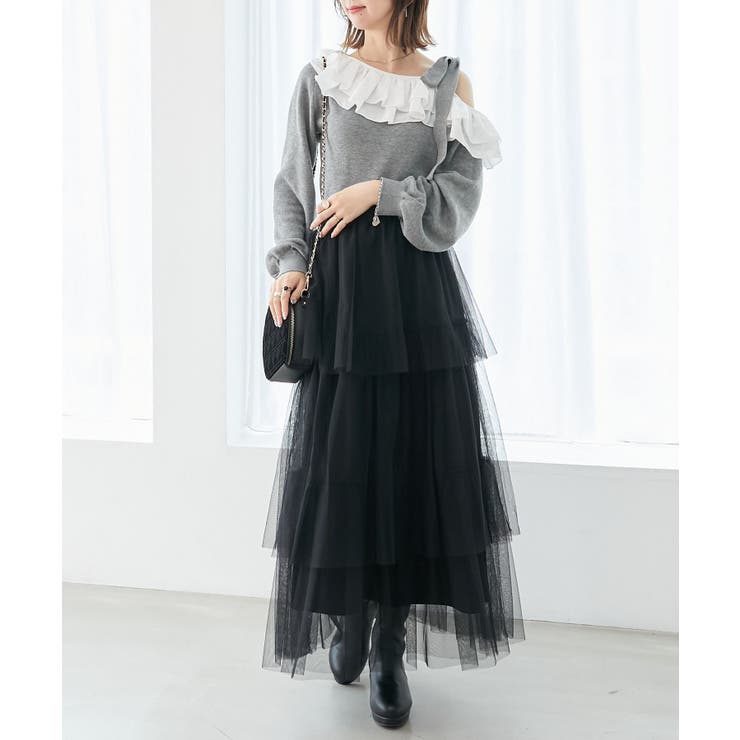 フリルワンショル肩リボンニット | MAJESTIC LEGON  | 詳細画像16 