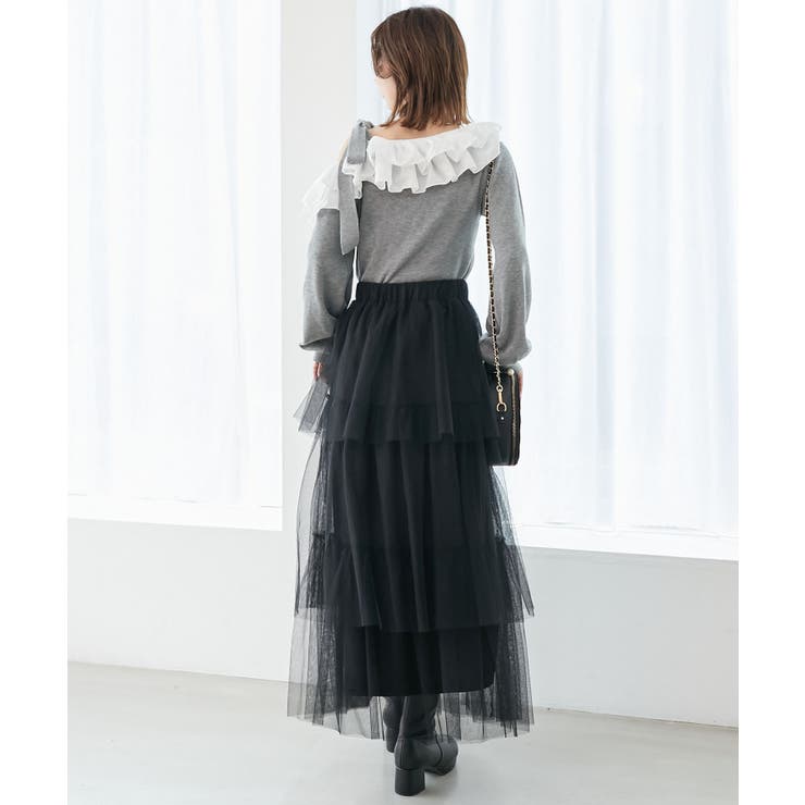 フリルワンショル肩リボンニット | MAJESTIC LEGON  | 詳細画像18 