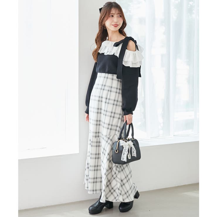 フリルワンショル肩リボンニット | MAJESTIC LEGON  | 詳細画像24 