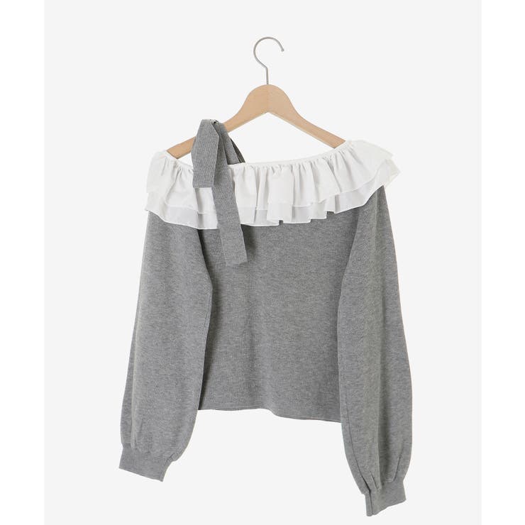 フリルワンショル肩リボンニット | MAJESTIC LEGON  | 詳細画像34 