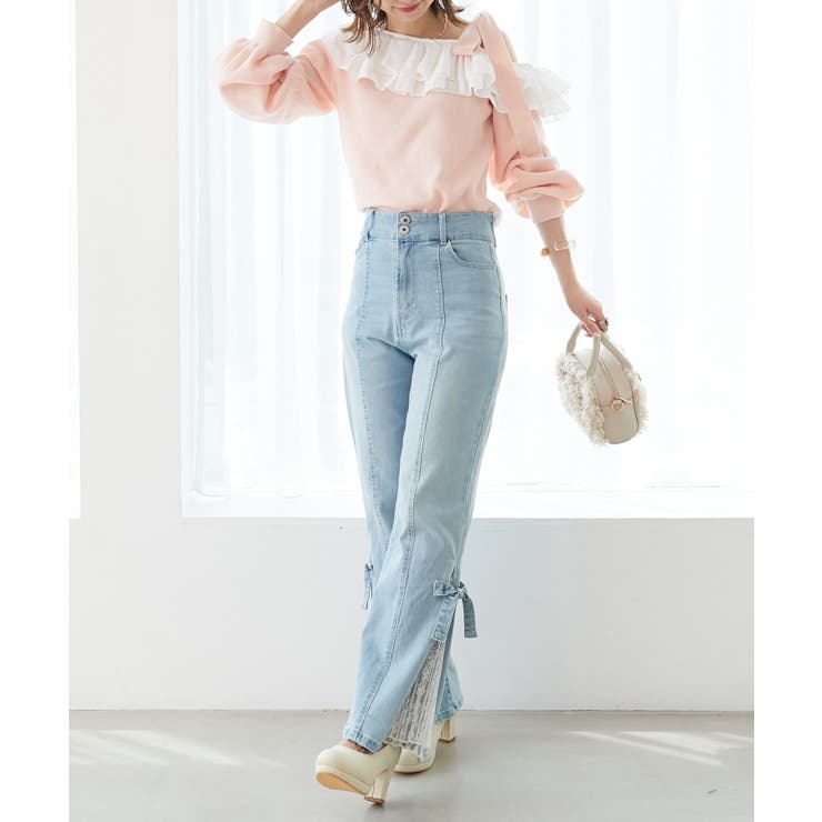 フリルワンショル肩リボンニット | MAJESTIC LEGON  | 詳細画像9 