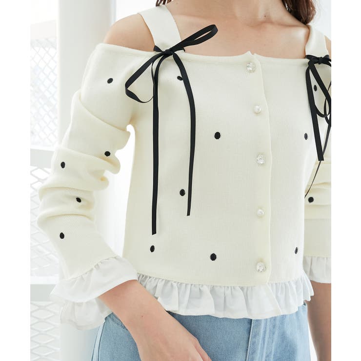 2wayリボンドット肩あきニット | MAJESTIC LEGON  | 詳細画像10 