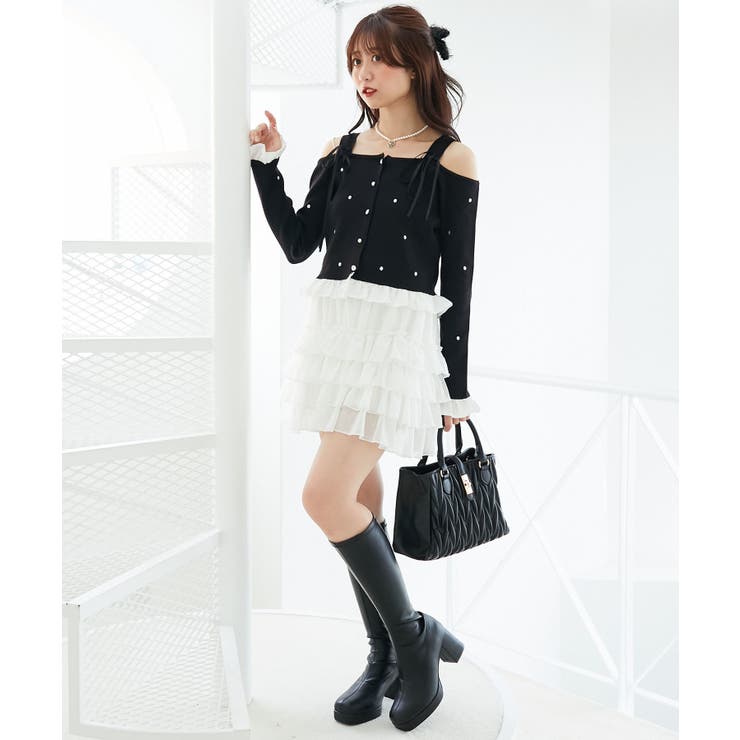 2wayリボンドット肩あきニット | MAJESTIC LEGON  | 詳細画像18 