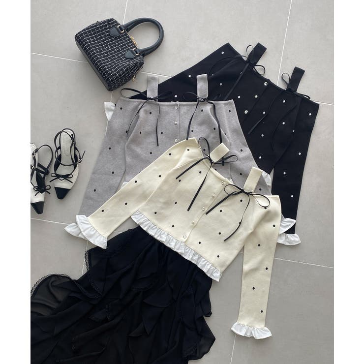 2wayリボンドット肩あきニット | MAJESTIC LEGON  | 詳細画像2 