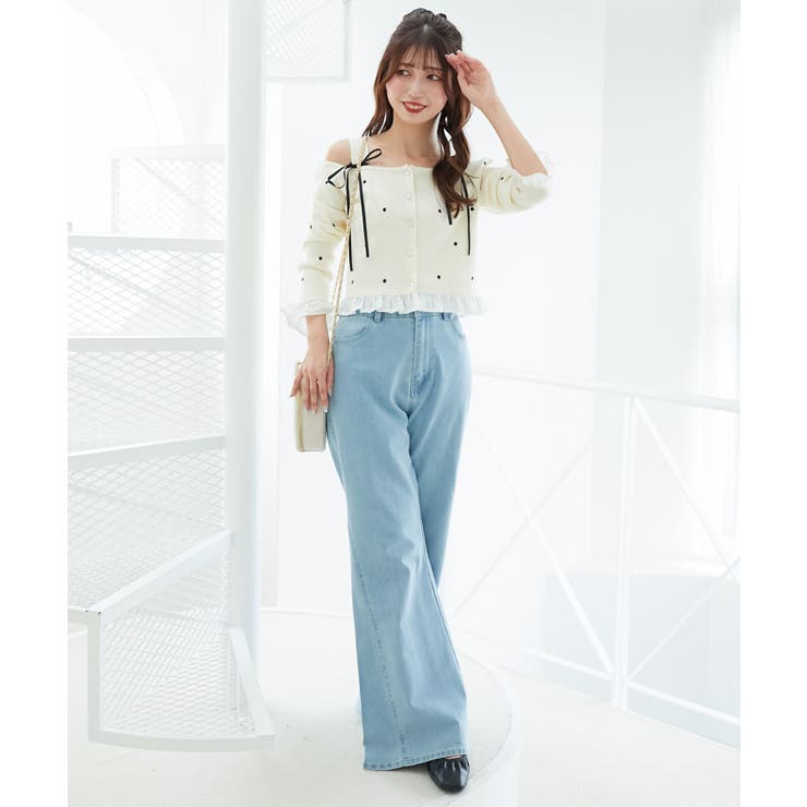 2wayリボンドット肩あきニット | MAJESTIC LEGON  | 詳細画像4 