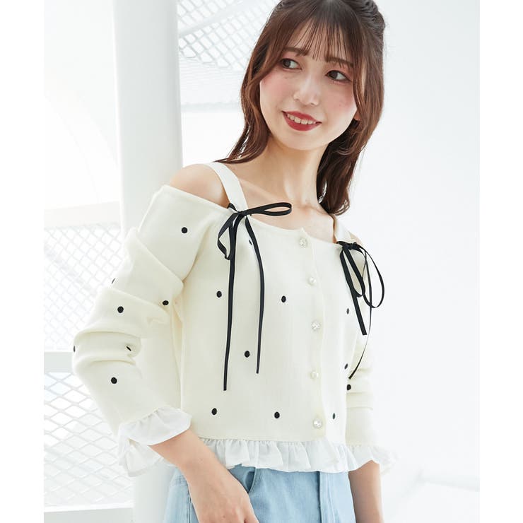 2wayリボンドット肩あきニット | MAJESTIC LEGON  | 詳細画像8 