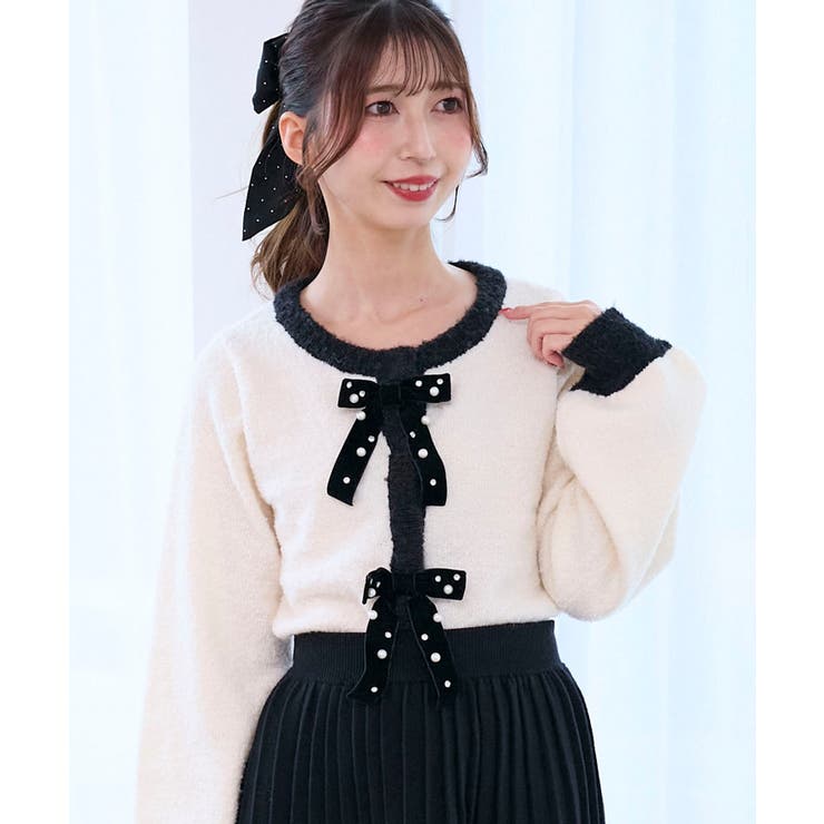 キラキラベロアリボンカーディガン | MAJESTIC LEGON  | 詳細画像5 