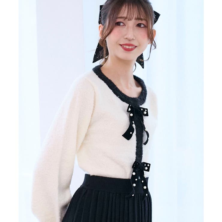 キラキラベロアリボンカーディガン | MAJESTIC LEGON  | 詳細画像6 