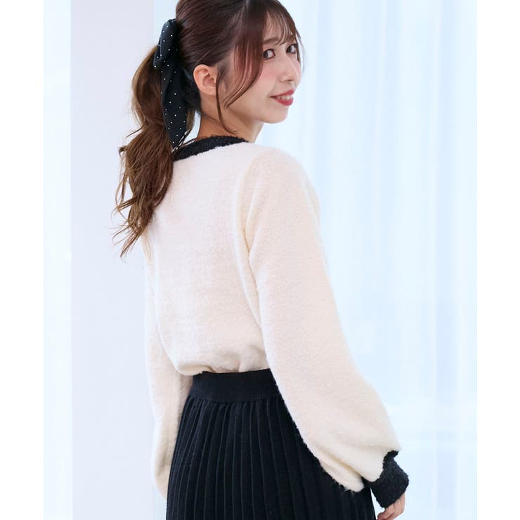 キラキラベロアリボンカーディガン | MAJESTIC LEGON  | 詳細画像7 