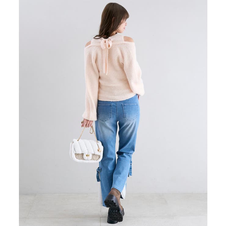 オープンショルダーカシュクールニット | MAJESTIC LEGON  | 詳細画像11 