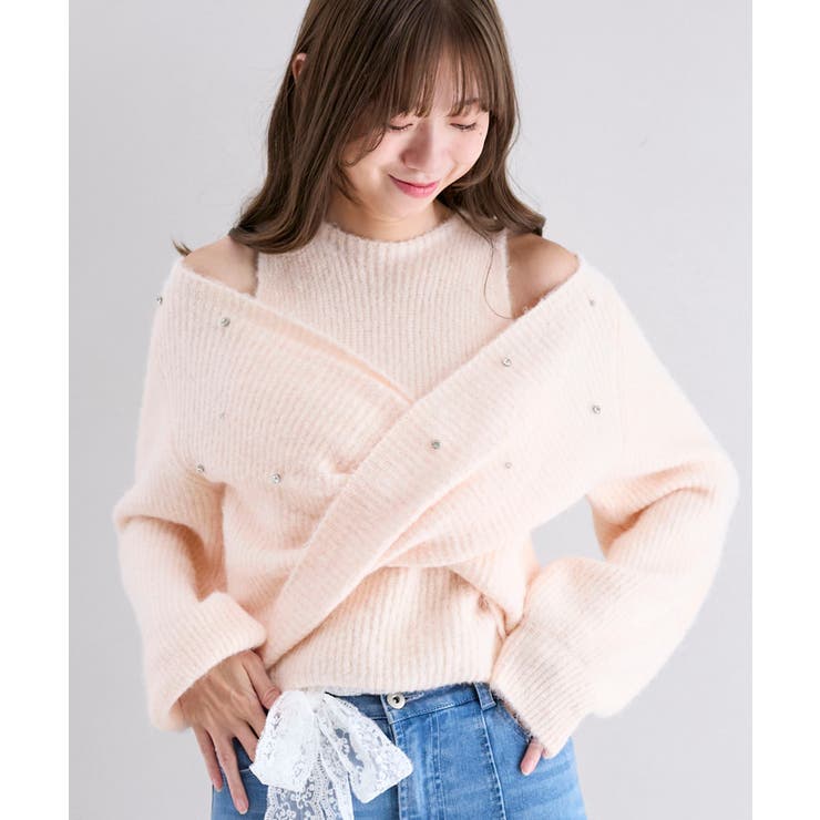 オープンショルダーカシュクールニット | MAJESTIC LEGON  | 詳細画像12 