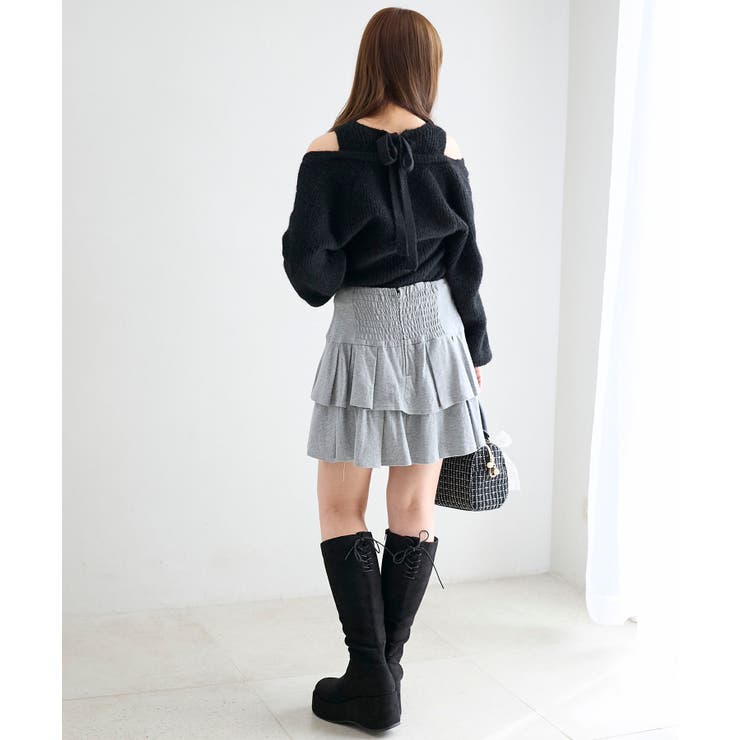 オープンショルダーカシュクールニット | MAJESTIC LEGON  | 詳細画像18 