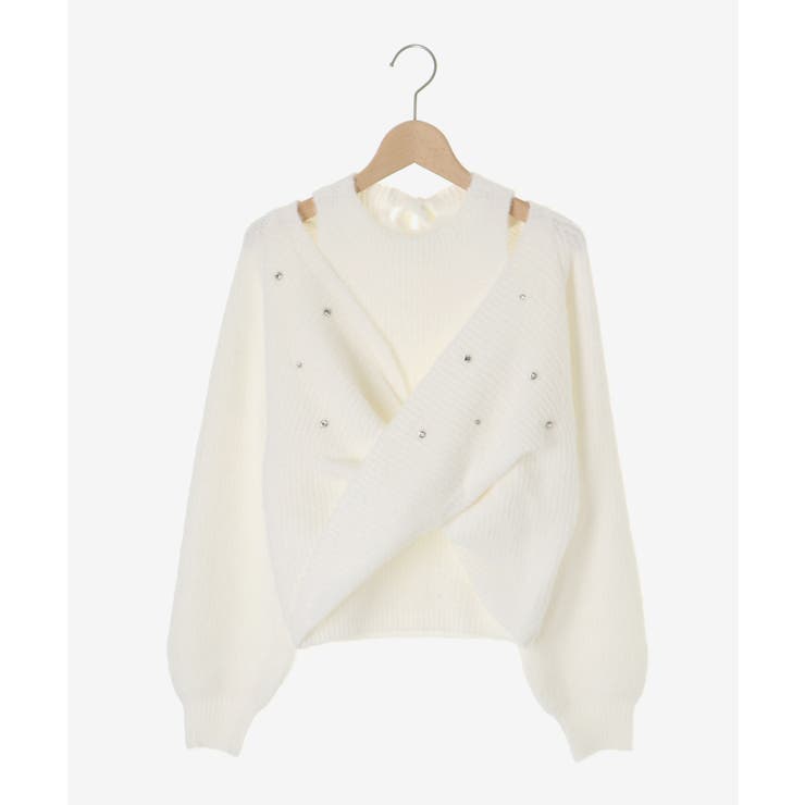 オープンショルダーカシュクールニット | MAJESTIC LEGON  | 詳細画像22 