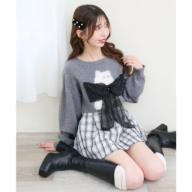 ふわふわLadycatリボンニット | MAJESTIC LEGON  | 詳細画像20 