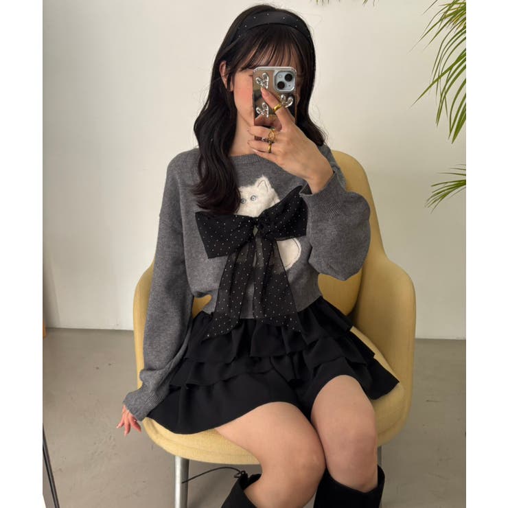 ふわふわLadycatリボンニット | MAJESTIC LEGON  | 詳細画像21 
