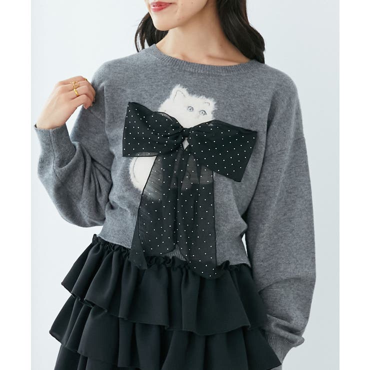 ふわふわLadycatリボンニット | MAJESTIC LEGON  | 詳細画像25 