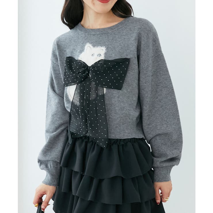 ふわふわLadycatリボンニット | MAJESTIC LEGON  | 詳細画像26 