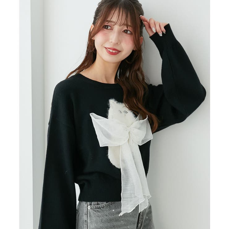 ふわふわLadycatリボンニット | MAJESTIC LEGON  | 詳細画像34 