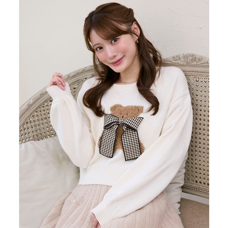 リボン付きくまちゃんニット | MAJESTIC LEGON  | 詳細画像2 