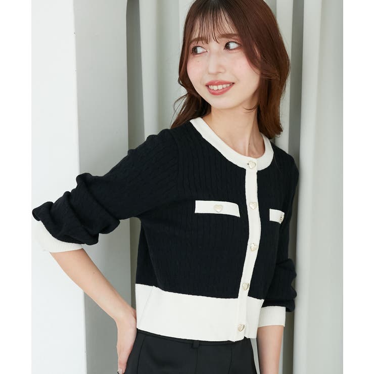 バイカラーケーブルニットカーデ | MAJESTIC LEGON  | 詳細画像10 