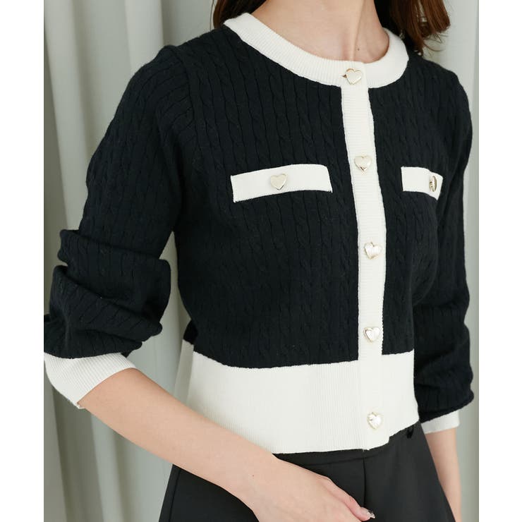 バイカラーケーブルニットカーデ | MAJESTIC LEGON  | 詳細画像12 