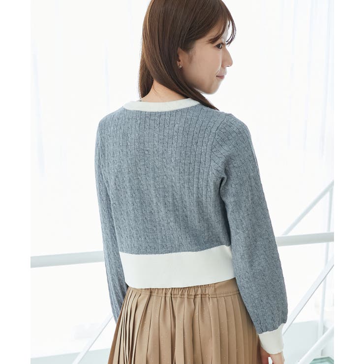 バイカラーケーブルニットカーデ | MAJESTIC LEGON  | 詳細画像17 