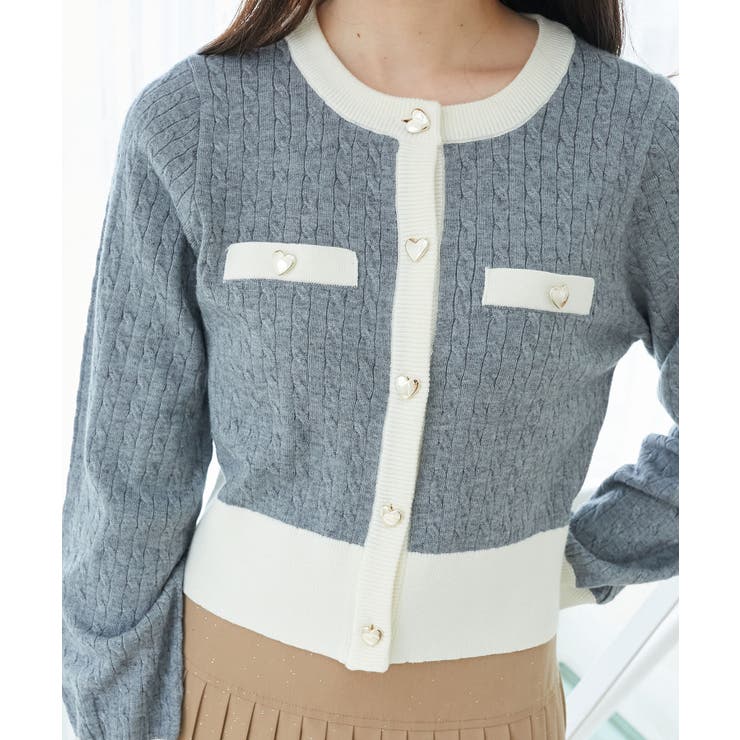 バイカラーケーブルニットカーデ | MAJESTIC LEGON  | 詳細画像18 