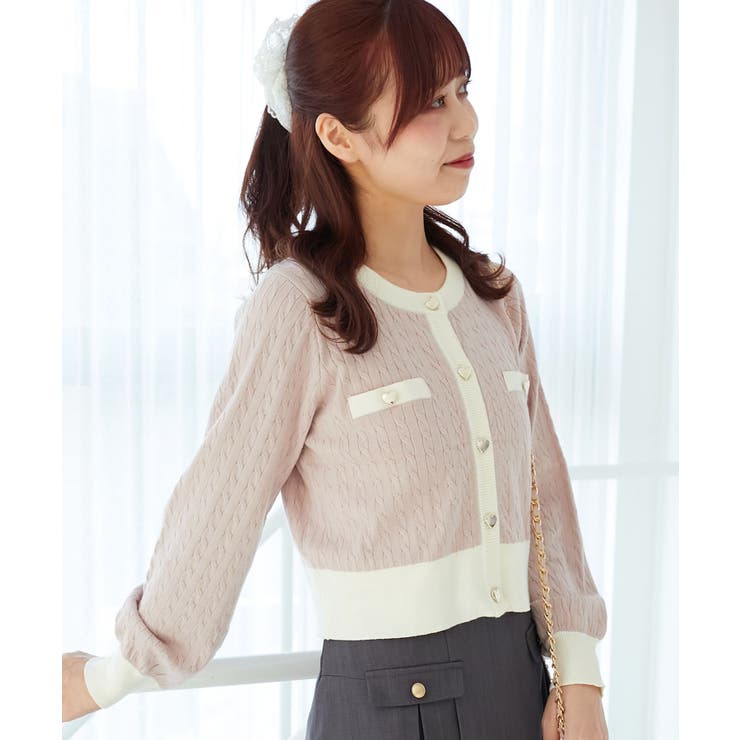 バイカラーケーブルニットカーデ | MAJESTIC LEGON  | 詳細画像30 