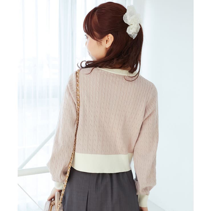 バイカラーケーブルニットカーデ | MAJESTIC LEGON  | 詳細画像31 