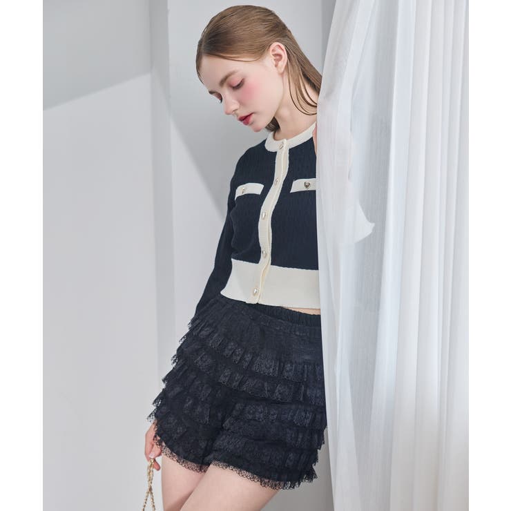 バイカラーケーブルニットカーデ | MAJESTIC LEGON  | 詳細画像4 