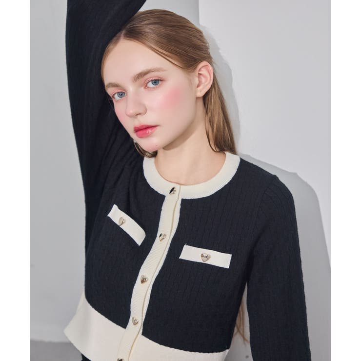 バイカラーケーブルニットカーデ | MAJESTIC LEGON  | 詳細画像5 