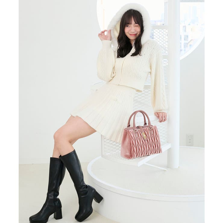 アイボリー | キラキラフード付きニットパーカー | MAJESTIC LEGON 