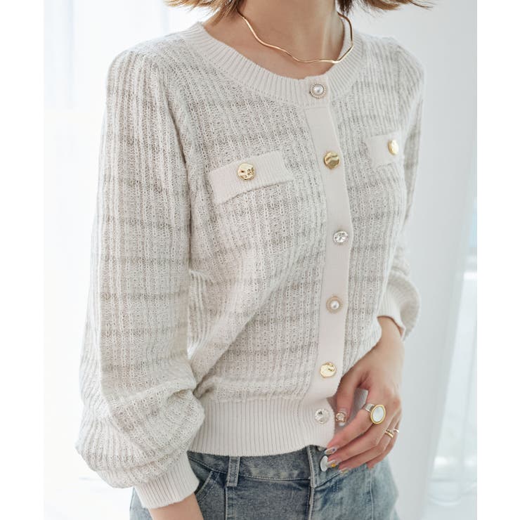 キラキラボタンツイードライクカーデ | MAJESTIC LEGON  | 詳細画像18 