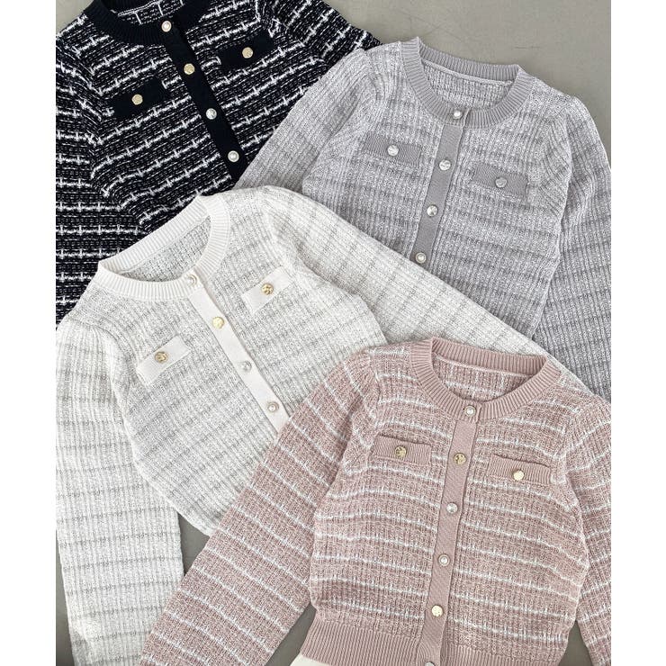 キラキラボタンツイードライクカーデ | MAJESTIC LEGON  | 詳細画像3 