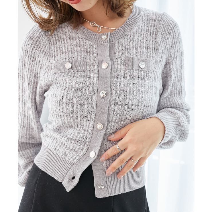 キラキラボタンツイードライクカーデ | MAJESTIC LEGON  | 詳細画像34 