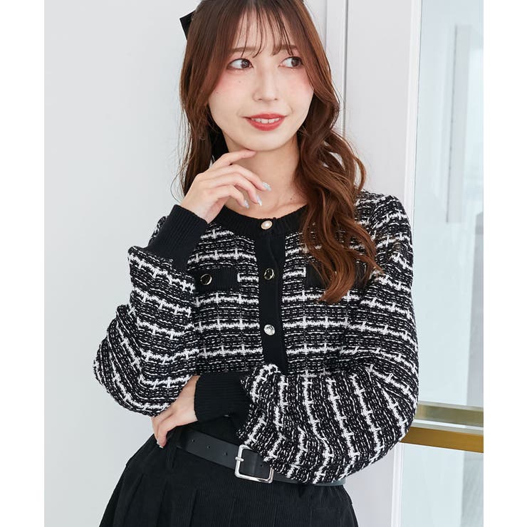 キラキラボタンツイードライクカーデ | MAJESTIC LEGON  | 詳細画像7 