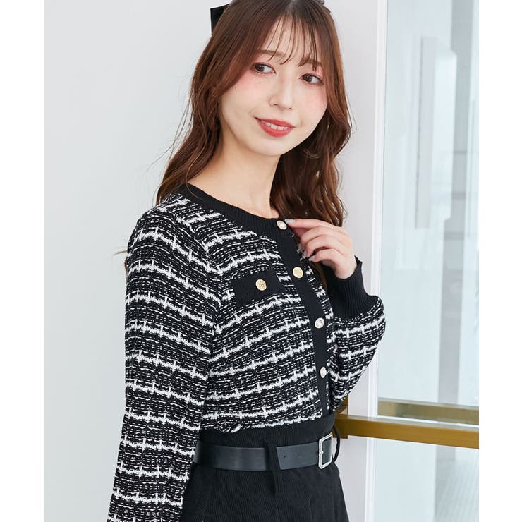 キラキラボタンツイードライクカーデ | MAJESTIC LEGON  | 詳細画像8 