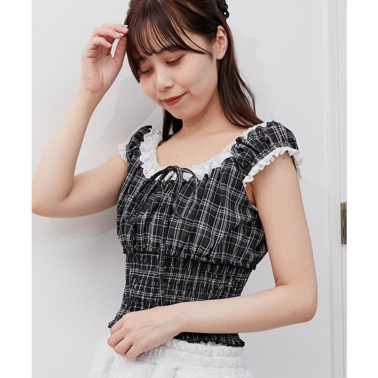 バイカラープチフリルブラウス | MAJESTIC LEGON  | 詳細画像14 