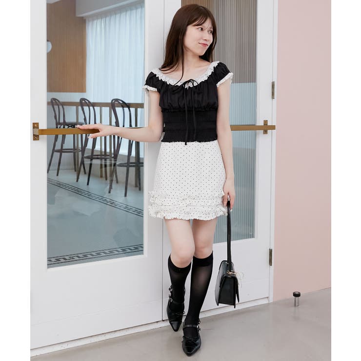 バイカラープチフリルブラウス | MAJESTIC LEGON  | 詳細画像17 