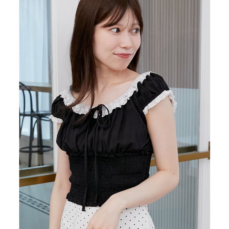 バイカラープチフリルブラウス | MAJESTIC LEGON  | 詳細画像21 