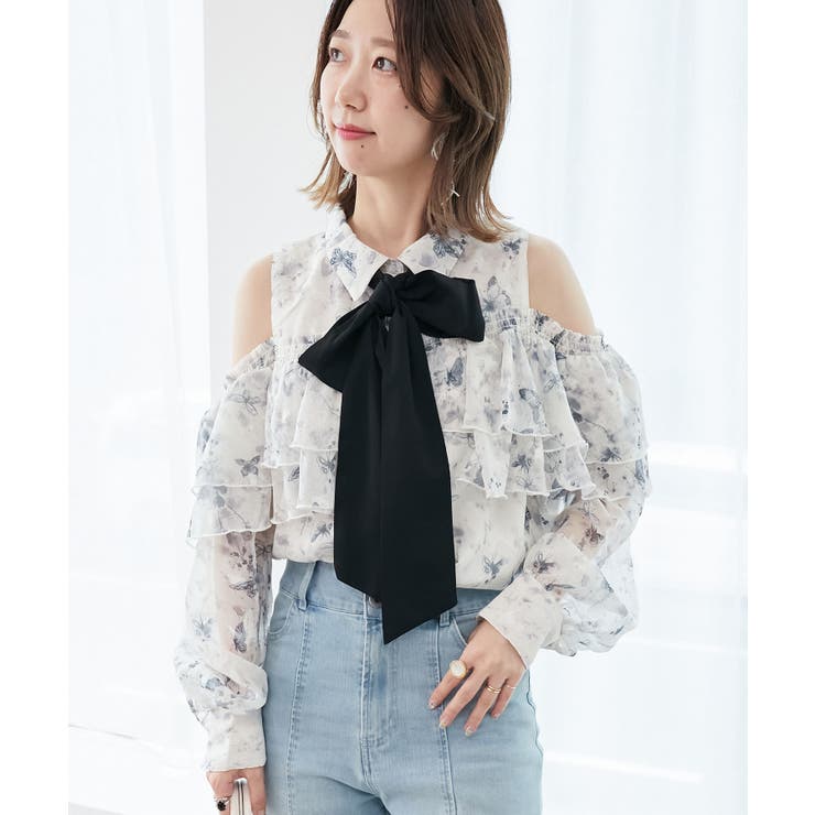 バイカラーボウタイフリルブラウス | MAJESTIC LEGON  | 詳細画像13 