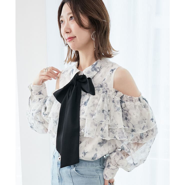 バイカラーボウタイフリルブラウス | MAJESTIC LEGON  | 詳細画像14 