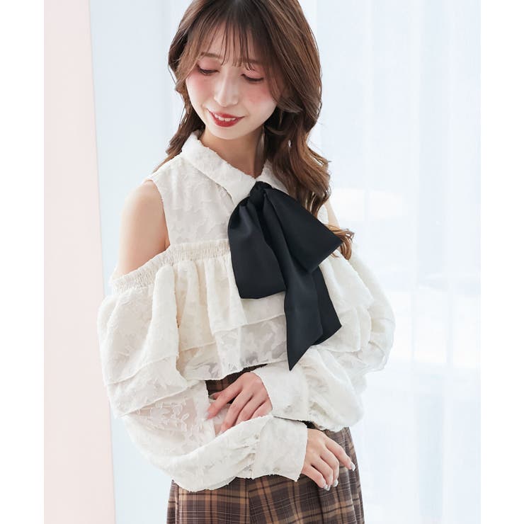 バイカラーボウタイフリルブラウス | MAJESTIC LEGON  | 詳細画像22 