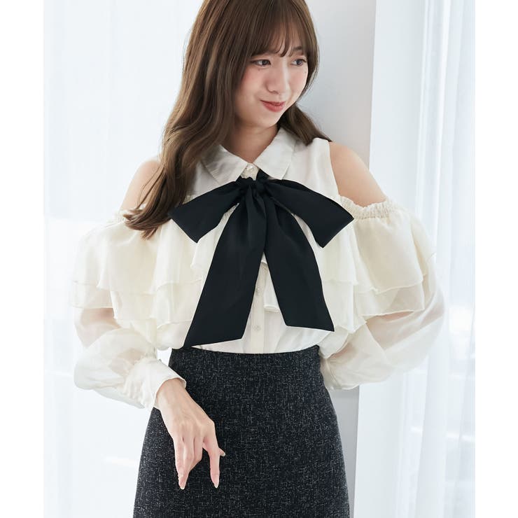 バイカラーボウタイフリルブラウス | MAJESTIC LEGON  | 詳細画像5 