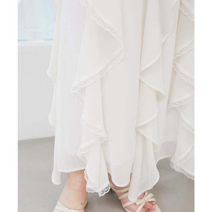 アイボリー | エアリードロップラッフルスカート | MAJESTIC LEGON 