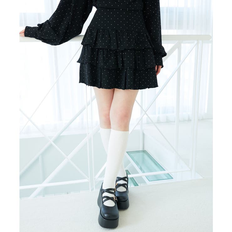 ラインストーンティアードスカパン | MAJESTIC LEGON  | 詳細画像1 